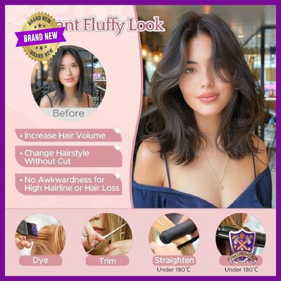 Real Human Hair Topper with Side Bangs, 9x12.5cm Hand-Tied Base, Invisible Edges main image 7